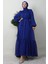 Fırfır Detay Janjan Elbise Gece Mavi 1