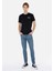 Slim Fit Erkek İndigo Jean Pantolon 1