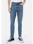 Slim Fit Erkek İndigo Jean Pantolon 4