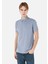 Regular Fit Polo Yaka Düz Erkek Mavi Kısa Kol Tişört 1