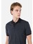 Regular Fit Polo Yaka Çizgili Erkek Antrasit Kısa Kol Tişört 4