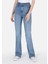 Regular Fit Orta Bel Bootcut Kadın Yeşil Jean Pantolon 4