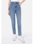 Mom Fit Daralan Paça Kadın İndigo Jean Pantolon 4
