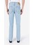 Straight Fit Düşük Bel Düz Paça Erkek Açik İndigo Jean Pantolon 2