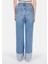 Straight Fit Yüksel Bel Düz Paça Kadın Denim Jean Pantolon 2