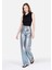 Regular Fit Yüksel Bel Geniş Paça Kadın Denim Jean Pantolon 3