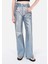 Regular Fit Yüksel Bel Geniş Paça Kadın Denim Jean Pantolon 4