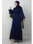 Fırfır Detay Janjan Elbise Lacivert 2