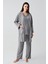 Kısa Kollu Düğmeli Pamuklu Hamile Sabahlık Pijama Takım 17300 1