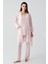 Kısa Kollu Düğmeli Pamuklu Hamile Sabahlık Pijama Takım 17300 1