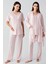 Kısa Kollu Düğmeli Pamuklu Hamile Sabahlık Pijama Takım 17300 2