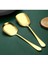 2 Adet Gold Lüks Servis Sunum Pilav Salata ve Tatlı Servis Kaşığı Paslanmaz Çelik Gold Parlak 21CM 2