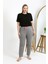 Kadın Pamuklu Büyük Beden Alt Pijama 27559 Gri 4
