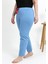Kadın Pamuklu Büyük Beden Alt Pijama 27559 Mavi 3