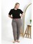 Kadın Pamuklu Büyük Beden Alt Pijama 27559 Vizon 3
