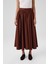 Kahverengi Cep Detaylı Uzun Kloş Etek 3