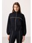 Siyah Yumuşak Dokulu Dik Yaka Oversize Lastikli Kadın Eşofman Takım - 95349 3