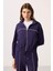Koyu Mor Yumuşak Dokulu Dik Yaka Oversize Lastikli Kadın Eşofman Takım - 95349 3