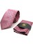 Pembe Motif Desen Mendilli Klasik Kravat KK12837 4