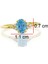 Blue Topaz Oval Tektaş Pırlanta Yüzük 5