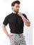 Siyah Dokulu Çizgi Tasarım Bisiklet Yaka Erkek T-Shirt E7122 1