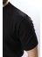 Siyah Dokulu Çizgi Tasarım Bisiklet Yaka Erkek T-Shirt E7122 3