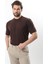 Kahverengi Dokulu Çizgi Tasarım Bisiklet Yaka Erkek T-Shirt E7122 1