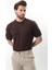 Kahverengi Dokulu Çizgi Tasarım Bisiklet Yaka Erkek T-Shirt E7122 2