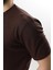 Kahverengi Dokulu Çizgi Tasarım Bisiklet Yaka Erkek T-Shirt E7122 4
