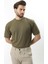 Haki Dokulu Çizgi Tasarım Bisiklet Yaka Erkek T-Shirt E7122 2