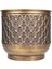 Kabartma Desenli Metal Çiçeklik Saksı Kahverengi 39 x 35 cm . 2