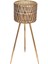 Kabartma Damla Desenli Metal Çiçeklik Saksı Altın Eskitme 29X79 Cm. 3