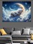 Bulutların Üstündeki Sevimli Kutup Ayısı Dekoratif Kanvas - Mdf Ahşap Tablo 3