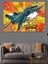 Çizgi Roman Jet Saldırısı Dekoratif Kanvas - Mdf Ahşap Tablo 1