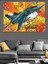 Çizgi Roman Jet Saldırısı Dekoratif Kanvas - Mdf Ahşap Tablo 3