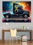 Neon Işıklı Tır Tasarımı Dekoratif Kanvas - Mdf Ahşap Tablo 1