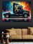 Neon Işıklı Tır Tasarımı Dekoratif Kanvas - Mdf Ahşap Tablo 3