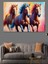 Üç At Figürü Dekoratif Kanvas - Mdf Ahşap Tablo 2