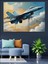 F-18 Savaş Uçağı Dekoratif Kanvas - Mdf Ahşap Tablo 3