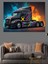Grafitili Siyah Tır Dekoratif Kanvas - Mdf Ahşap Tablo 2