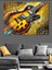 Sarı Elektro Gitar Sanatı Dekoratif Kanvas - Mdf Ahşap Tablo 2