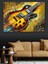 Sarı Elektro Gitar Sanatı Dekoratif Kanvas - Mdf Ahşap Tablo 3