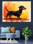 Siyah Dachshund Köpek Çizimi Dekoratif Kanvas - Mdf Ahşap Tablo 2