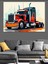 Turuncu Tır Modeli Dekoratif Kanvas - Mdf Ahşap Tablo 4