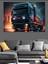 Neon Işıklı Tır Tasarımı Dekoratif Kanvas - Mdf Ahşap Tablo 1