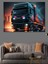 Neon Işıklı Tır Tasarımı Dekoratif Kanvas - Mdf Ahşap Tablo 4