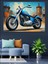 Mavi Chopper Motosiklet Dekoratif Kanvas - Mdf Ahşap Tablo 2