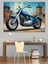 Mavi Chopper Motosiklet Dekoratif Kanvas - Mdf Ahşap Tablo 4