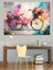 Çiçekler ve Bisiklet Dekoratif Kanvas - Mdf Ahşap Tablo 4
