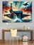Savaş Uçağı Gemi Konsepti Dekoratif Kanvas - Mdf Ahşap Tablo 4